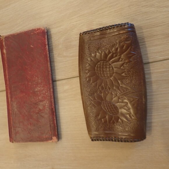 Antique Victorian Leather Wallet RR Railroad Tickets Stamps 1800s + Change purse - Picture 3 of 7
